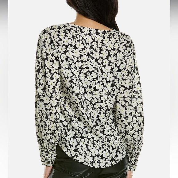Rebecca Taylor | Paige Fluer Blouse, black/white/floral, size 12 - Picture 14 of 15